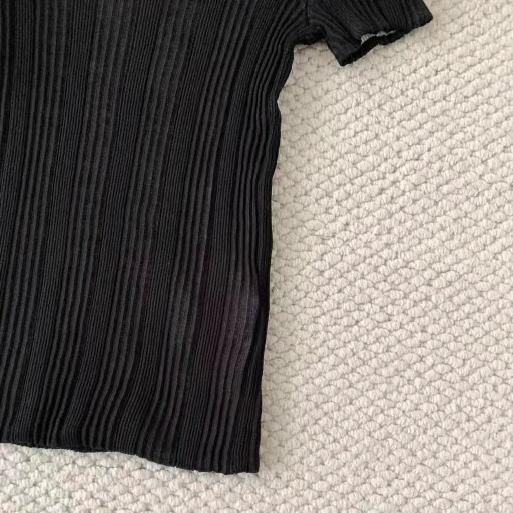 Ribbed Knit Short Sleeve