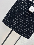 Horseshoe Print Denim Mini Skirt