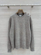 Loose Speckled Heather Crew Neck Knit Top