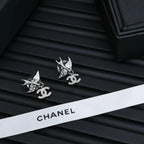 Modern Silver Swallow Earrings