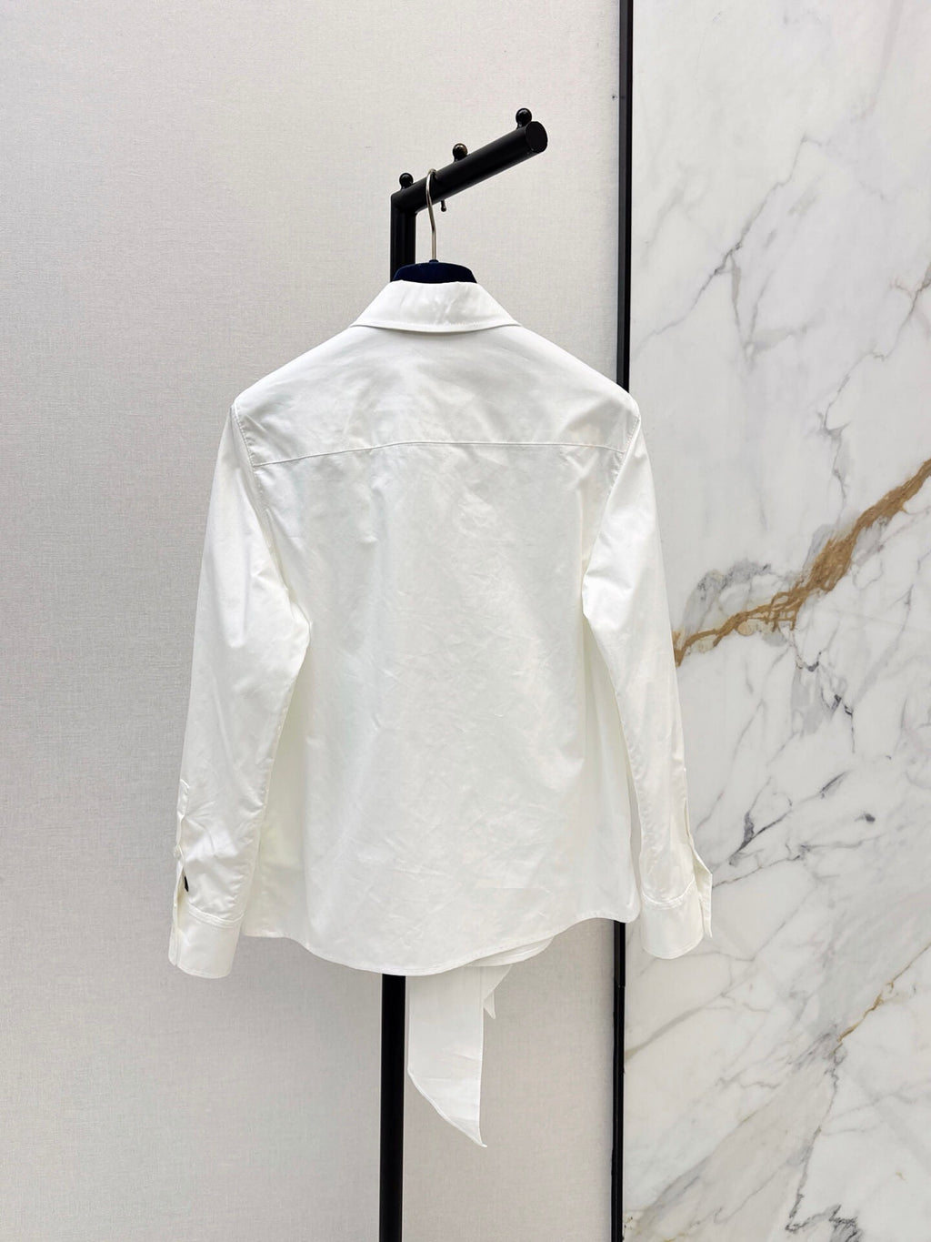 White Big Bow Collar Long Sleeve Shirt