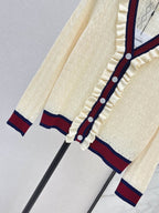 Stripe Button Front Knit Cardigan