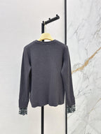Lace Spliced Ribbed Long Sleeve