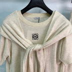 Tie Shawl Knit Two-Piece Set