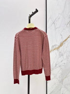 Stripe Henley Knit Sweater