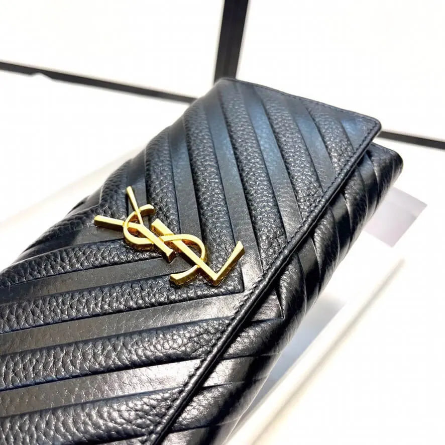 Black Textured  Long Walle