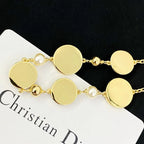 Navy Medallion & Pearl Multi-Charm Bracelet