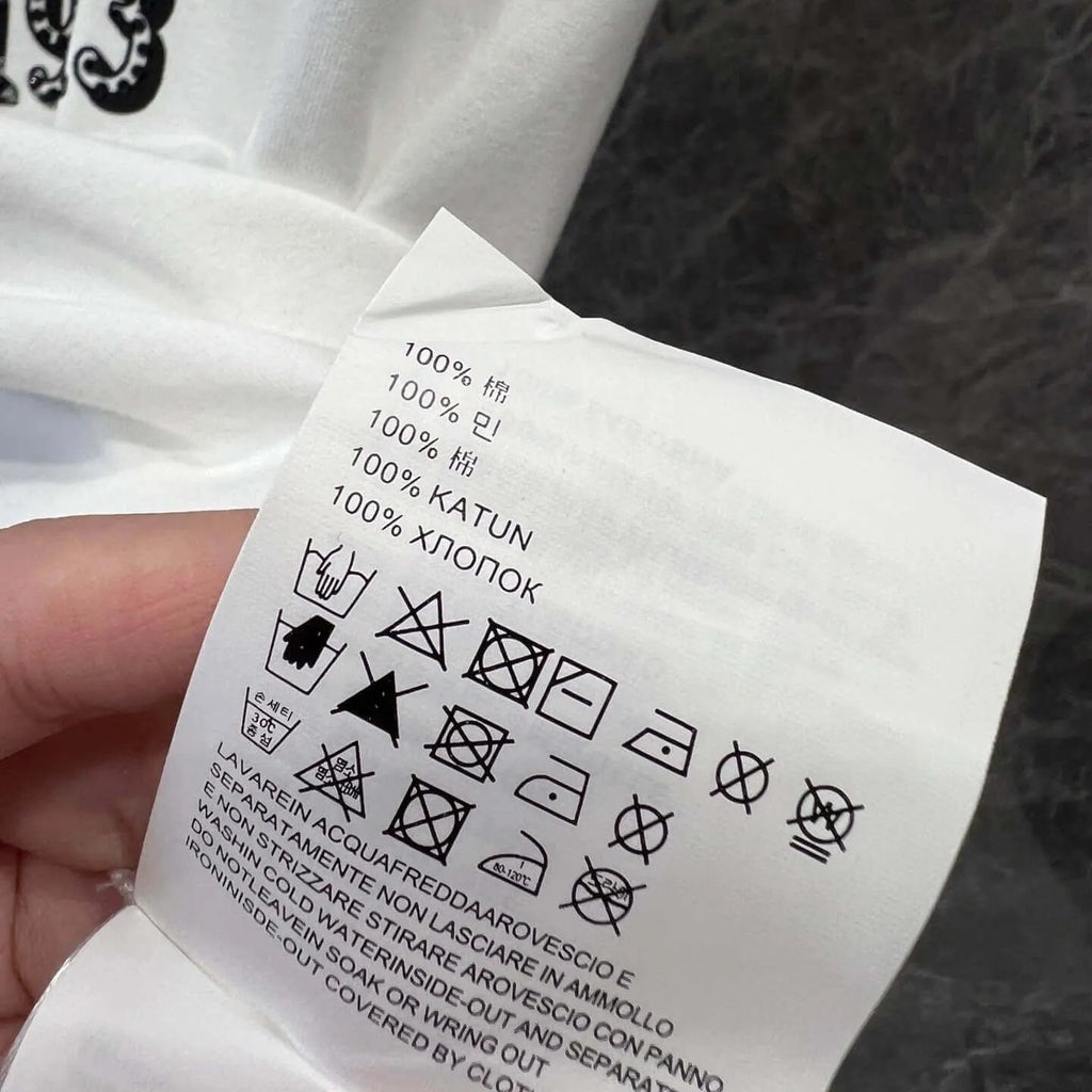 Diamond-Encrusted Letter Print Short Sleeve