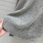Loose Speckled Heather Crew Neck Knit Top