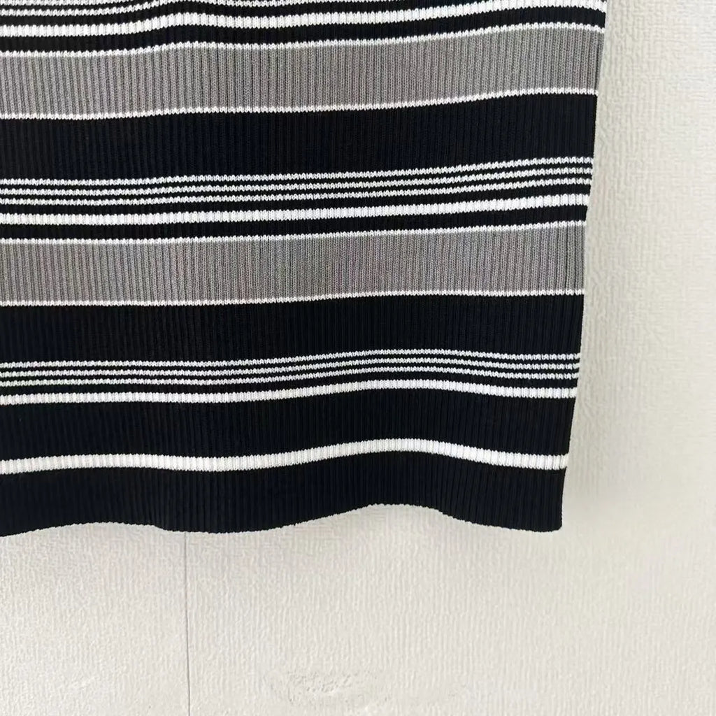 Striped Button Front Tank Top