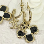 Color-Blocked Clover Earrings