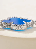 Trendy Blue Floral Link Bracelet