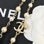 Classic Pearl Necklace with Metal Accents