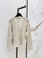 Cable Knit V-Neck Cardigan
