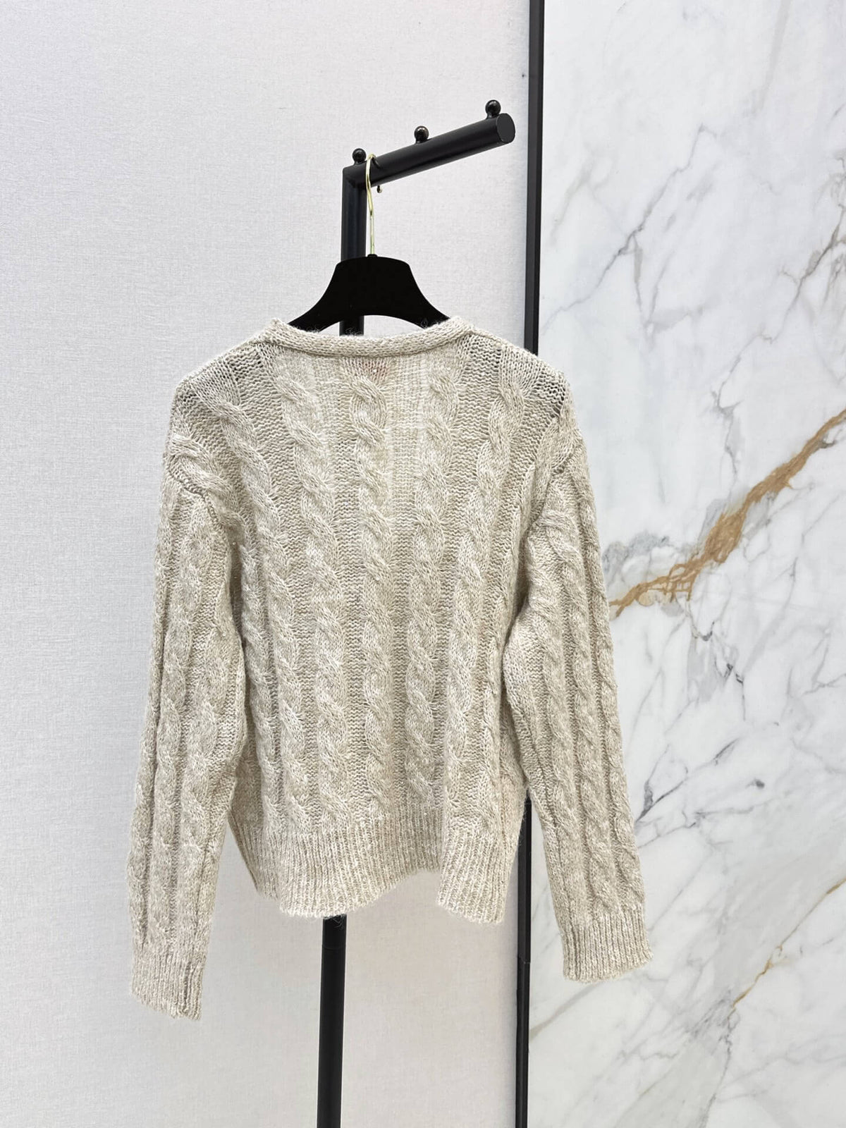 Cable Knit V-Neck Cardigan