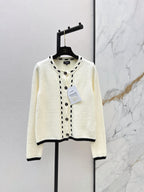 Button Cropped Knit Jacket