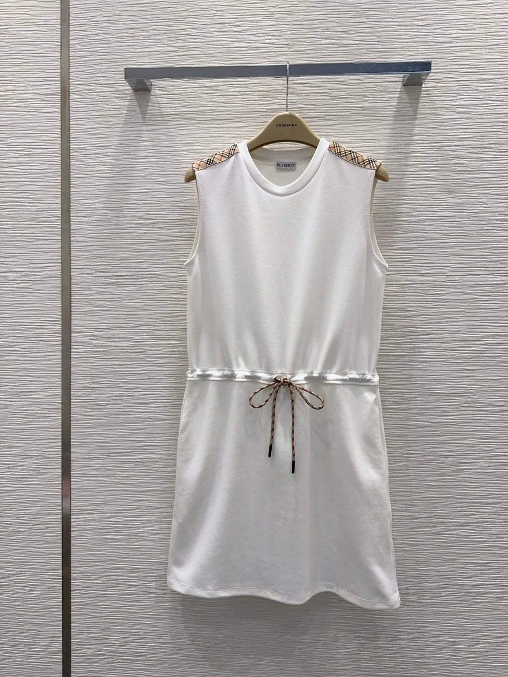Plaid Patch Sleeveless Sweat Dress