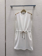 Plaid Patch Sleeveless Sweat Dress