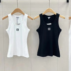 Trendy Embroidered U-Neck Vest