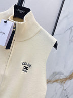 Mock Neck Zip Knit Vest