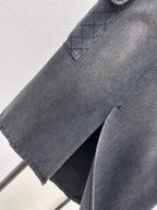 Cargo Denim Midi Skirt