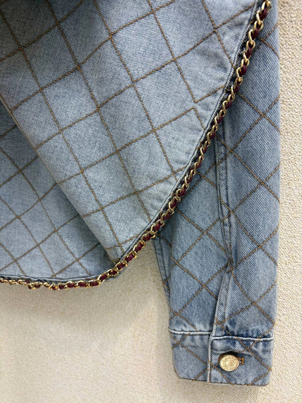 Diamond Stitch Denim Shirt Jacket