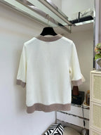 Dual Pocket Contrast Knit Cardigan