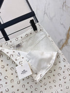 Horseshoe Print Denim Mini Skirt