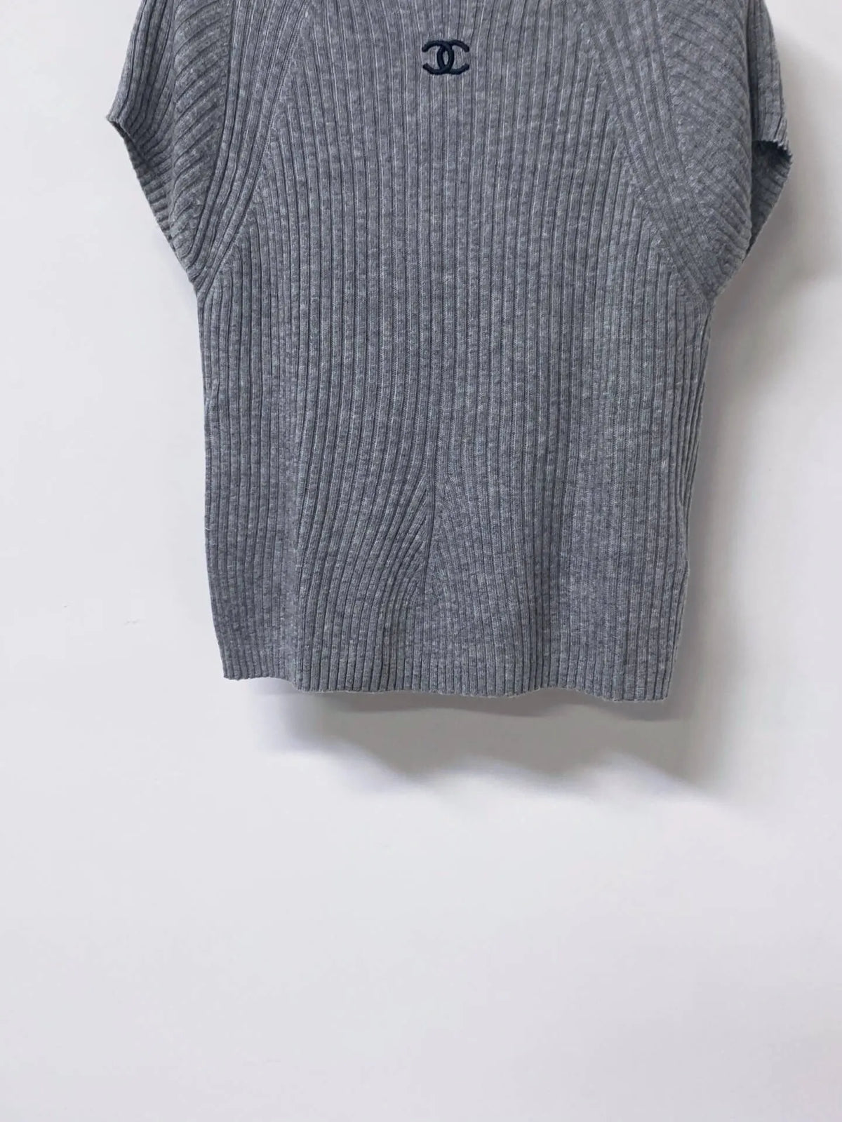 Rib Knit Cap Sleeve Crew Neck Top