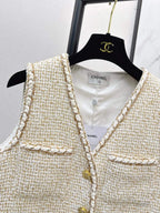 Apricot Textured Tweed Vest