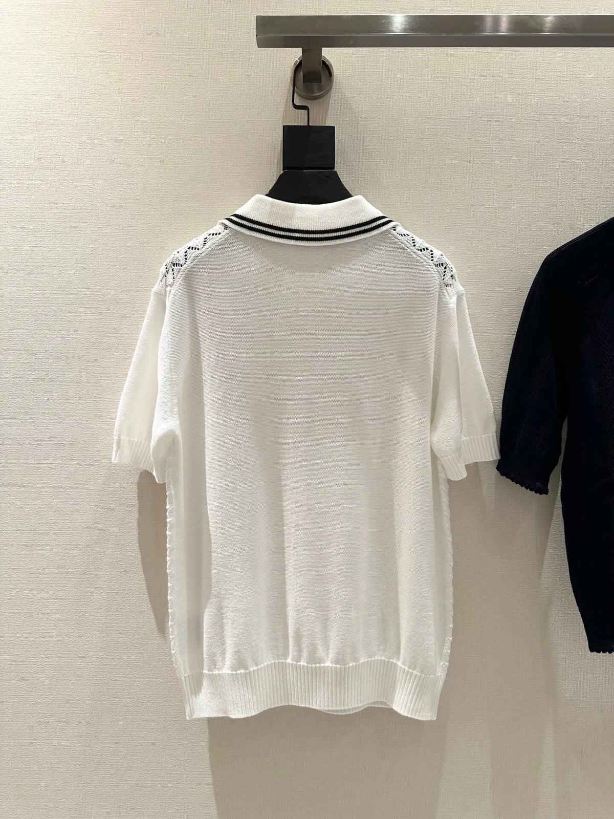 Preppy Collared Hollow Knit Top