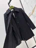 Monogram Collared Mid-Length Coat