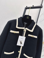 Contrast Collar Tweed Jacket
