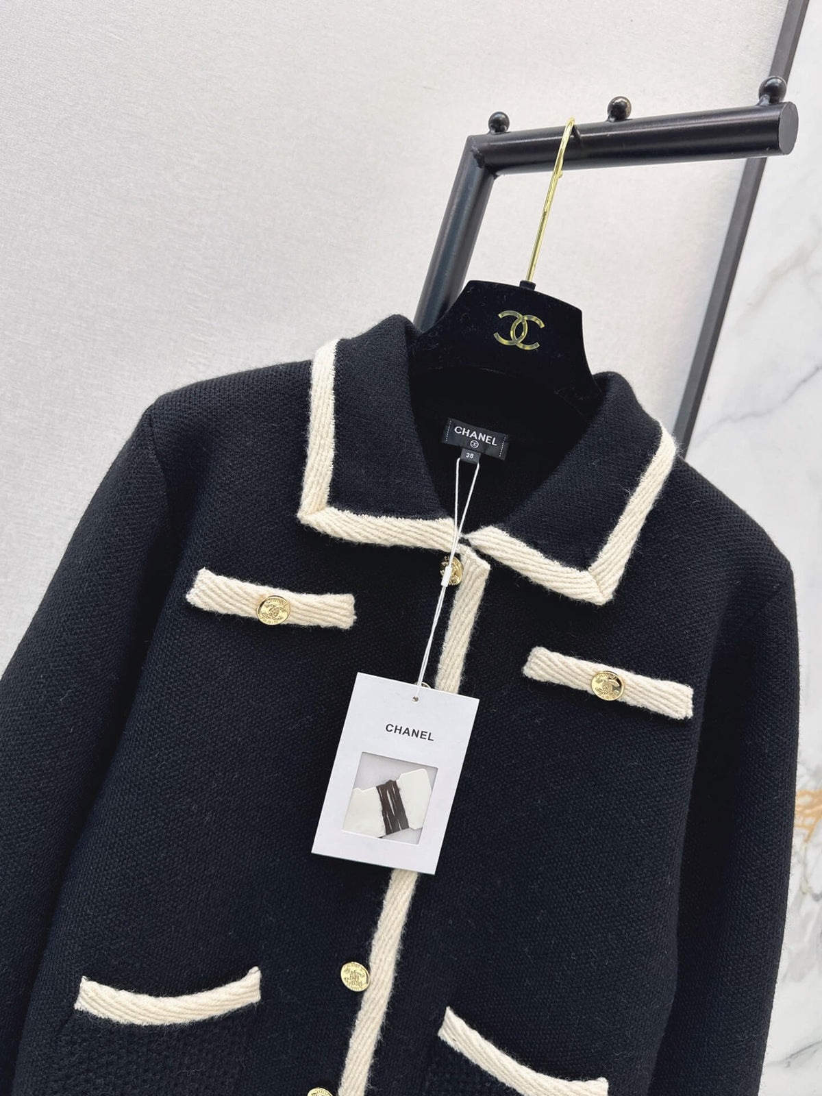 Contrast Collar Tweed Jacket