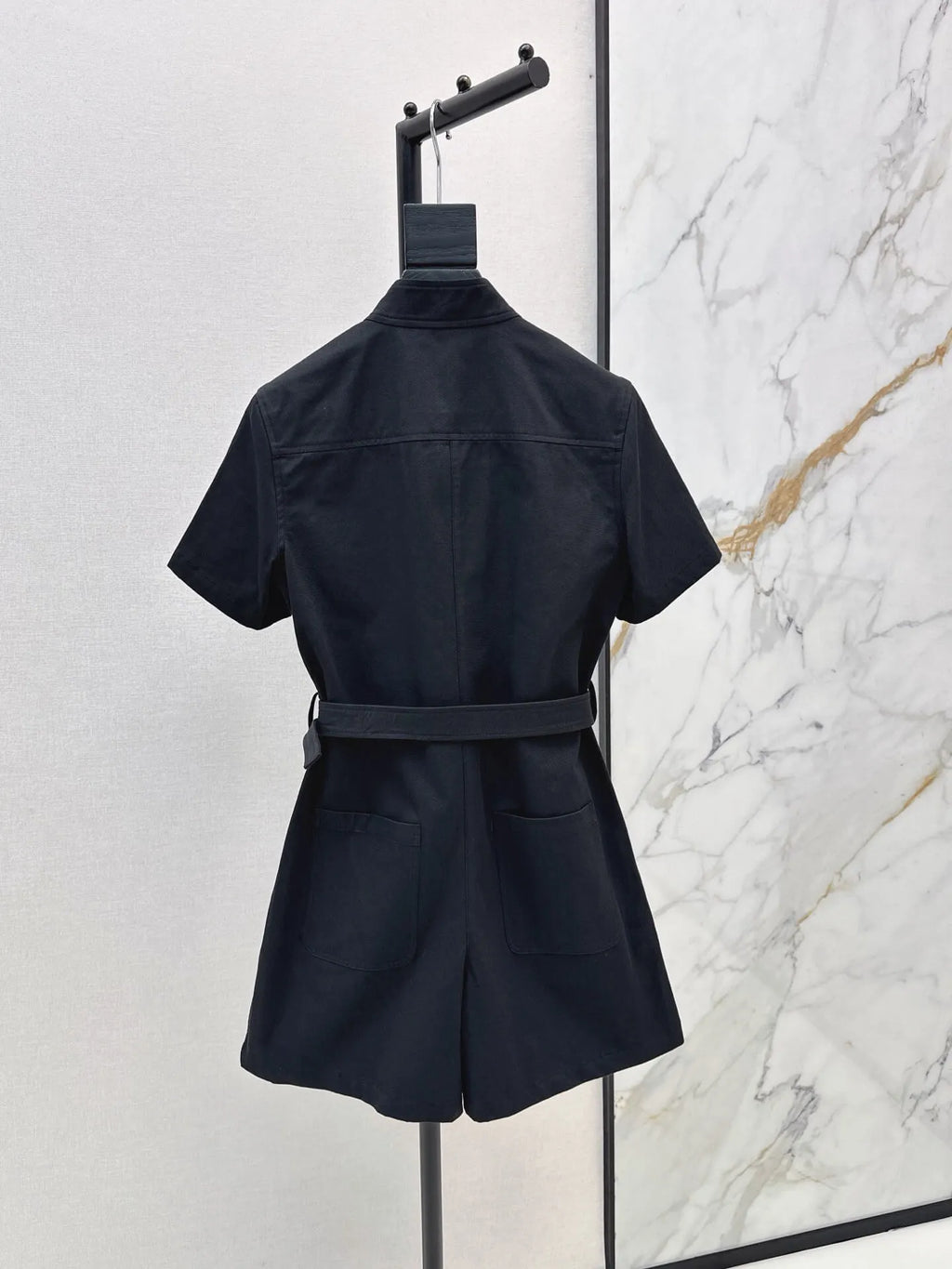 Belted Zipper Casual Jumpsuit