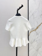 Metal Buckle Peplum Top