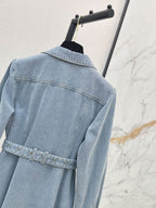Collar Button Front Denim Shirt Dress