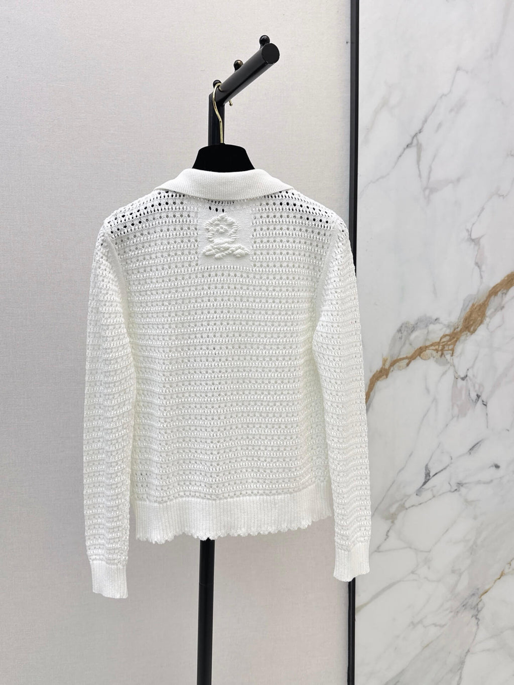 Hollow Embroidery Knit Cardigan