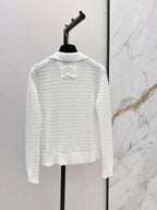 Hollow Embroidery Knit Cardigan