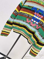 Multi Color Stripe Chunky Sweater
