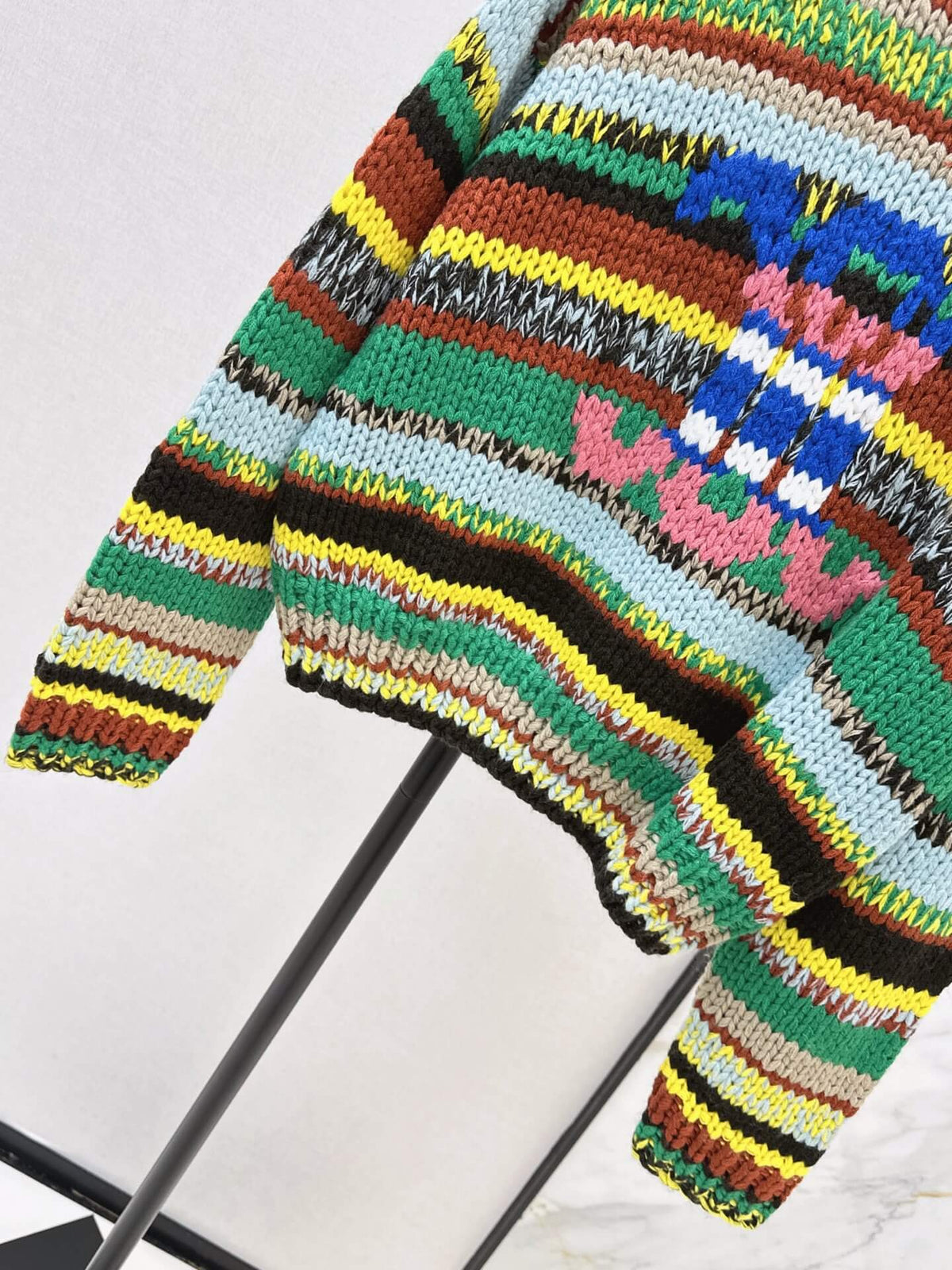 Multi Color Stripe Chunky Sweater