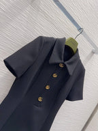 Lapel Slim Wool Dress