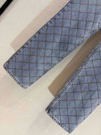 Rhombus Pattern Denim Pants