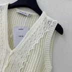 Openwork Lace Knit Vest