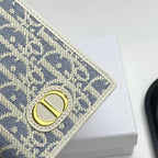 Jacquard Fabric with Leather Card Holder Wallet