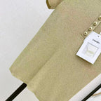 Elegant Metallic Yarn Short Sleeve