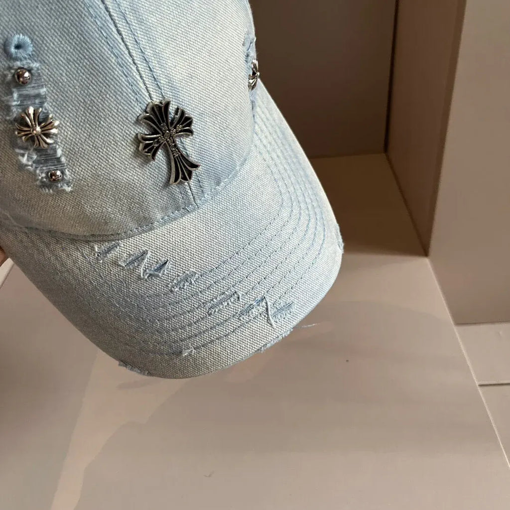 Distressed and Ripped Baseball Cap