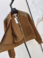 Vintage Print Shoulder Patch Bomber Jacket
