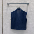 Embroidery Vest Shorts Matching Set