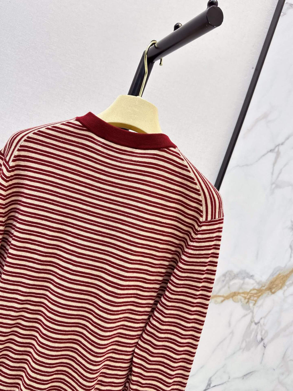 Stripe Henley Knit Sweater